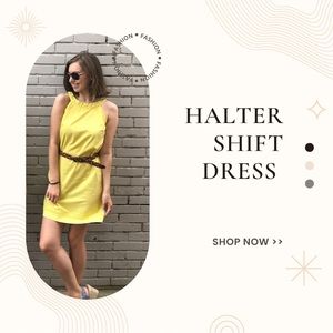 Yellow halter dress